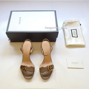 (Sale)Gucci Marmont Leather GG Block-Heel Sandals Brand New, Original Price$960